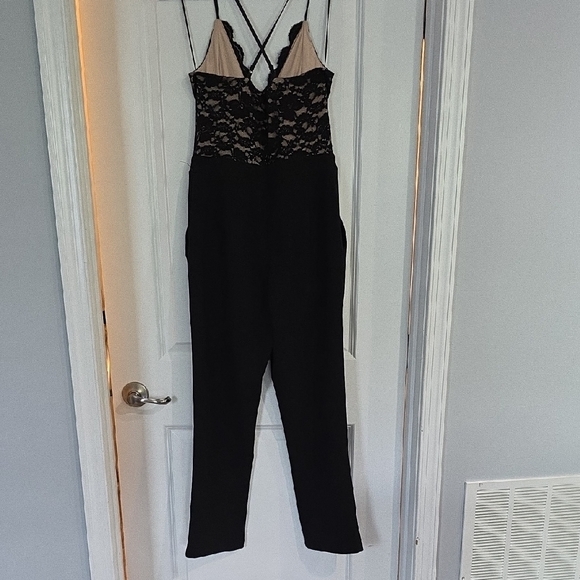 Express Black Lace Detail Jumpsuit - Picture 5 of 6